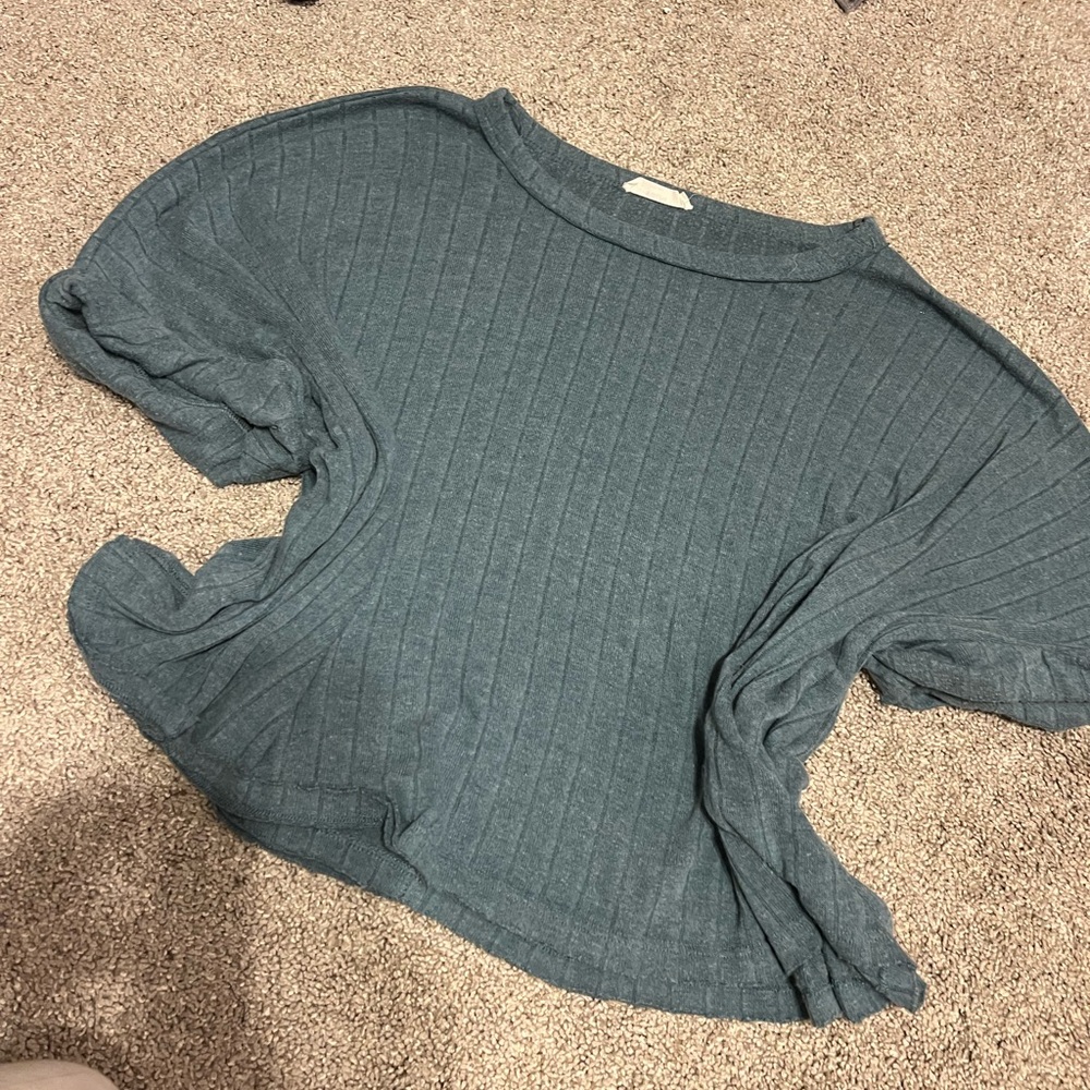 Women's Teal Ribbed Top